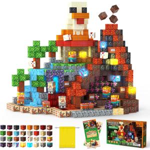 200PCS Magnetic Building Blocks for Kids, 0.8in Magnet Cubes STEM Toys, Creative Stacking, Educational Construction Set Birthday Gifts for Boys & Girls Age 3+ (Chicken Grill Theme)