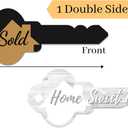 Labend Home 30" Large Sold Sign Key-Shaped - Double-Sided Home Sweet Home Real Estate Photo Prop - Closing Gift for Realtors & New Homeowners - Corrugated Plastic