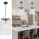 Plug in Pendant Light Fixtures: Hanging Lamp Plug in Gold Crystal Pendant Lamp, Hanging Light for Kitchen Island, Bedroom, Dining Room, Living Room, E12 No Bulb