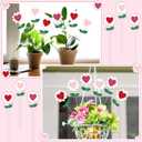 BreezeHug 6 Pcs Valentine's Day Heart Shaped Flower Planter Stakes Outdoor Garden Stakes Sign Valentine Flower Stick Pink Red Decorative for Yard Patio Lawn Decor (Solid Color) (3.9 Inch)
