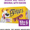 Purina Beggin' Strips Dog Treats, Original With Bacon Flavor - (Pack of 2) 26 oz. Pouches (1.63 Pound (Pack of 2))