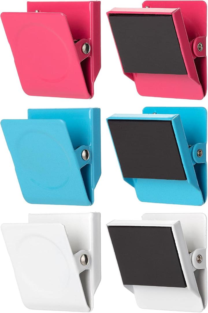 Mr. Pen- Magnetic Clips, 6 Pack, 1.2", Magnetic Metal Clips, Colorful Magnetic Clips for Refrigerator, Fridge Magnet Clips for Fridge, Magnetic Clip Magnets, Magnet Clip Magnets for Fridge (Bright)