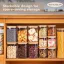 37oz 6PCS Glass Storage Containers with Lids, Glass Jars with Lids Pantry Food Storage Jars, Square Canister For Cookie, Nuts, Snack, Cereal, Candy, LeafTea, Coffee, Spice