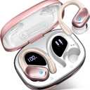 Wireless Earbud, Bluetooth 5.4 Headphones IP7 Waterproof for Sport, 75H Running Wireless Earphones with ENC Noise Canceling Mic, Deep Bass Over Ear bud with Earhooks for Android/iOS, Workout, Wine Red