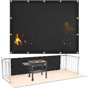 Fireproof Grill Heat Shield to Protect Deck Fence from Grill Heat, Heat Shield for Wood Stove, Stove Wall Protector Fridge, BBQ Grill Mat Accessories Compatible with Blackstone, 3'x4'