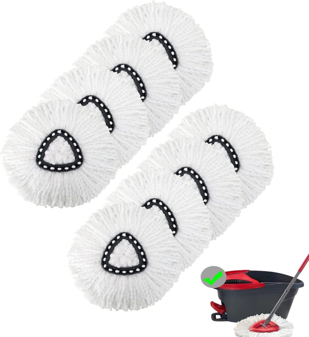 8 Pack Mop Replacement Head, Ailengy 100% Microfiber Mop Refills Spin Mop Replacement Head, 360 Micro Spin Cleaning Replacement Mop Heads for Easy House Cleaning Floor Mopping