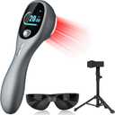 Handheld Red Light Therapy with Stand, Infrared Light Therapy Device for Body, Portable Cold Red Light Machine for Muscle and Joint Pain(4 * 808nm+14 * 650nm)
