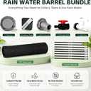 200 Gal Collapsible Rain Barrel with Spigot, Filter and Overflow Kit, Black