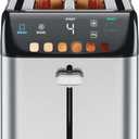 Chefman Smart Touch 2 Slice Digital Toaster, 6 Shade Settings, Stainless Steel with Extra-Wide Slots, Thick Bread and Bagel, +10, Defrost, Removable Crumb Tray