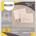 Mr-Label 1" x 2-5/8" Glossy Frosted Clear Address Labels - Waterproof and Tear-Resistant - for Inkjet & Laser Printer - for Envelope | Gift Bag | Bottle| Bar Code (10 Sheets Total 300 Labels)