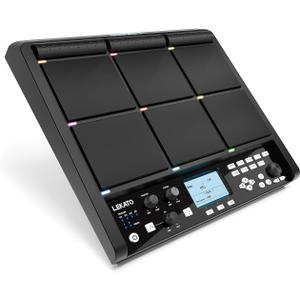 LEKATO Percussion Sample Pad, Electric Drum Pad with 9 Velocity-Sensitive Drum Pad, Electronic Drum Set Pad Multipad with MIDI out, USB MIDI, AUX, 1,000+ Sounds, 32GB Flash, Bluetooth (PD708)