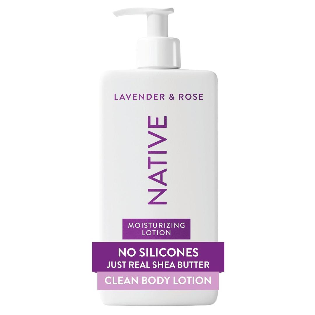 Native Body Lotion Contains Naturally Derived Plant-Based Moisturizers for Women and Men | Restores Dry Skin, Lavender & Rose, 16.5 fl oz