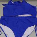 AI'MAGE Womens High Waisted Bikini Sets Cheeky Push Up Two Piece Swimsuits Drawstring Halter Tummy Control Bathing Suit (XX-Large, Royal Blue)