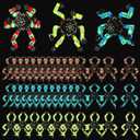 Jerify 40 Pack Funny Sensory Fidget Toy Transformable Chain Robot Finger Toy DIY Robot Mechanical Spinners Stress Relief Autistic Gifts for Adult Teen Prize Stuffer Party Favor(Luminous,Novel Color)