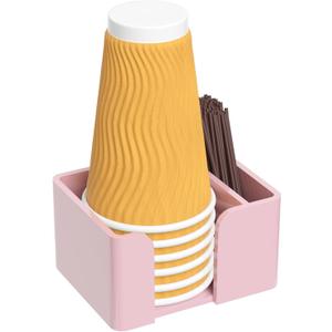 Coffee Cup Holder for Countertop - Pink Acrylic Coffee Bar Accessories Cup Organizer Station Organizer Farmhouse Table Dcor