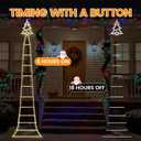 Christmas Ladder Lights with Santa Claus, 248 LED Rope Ladder Light, 8 Lighting Modes & 6H Timer, Waterproof Xmas Decorations Light for Indoor Outdoor, Yard, Porch, Wall, Christmas Tree Decor (Warm White)