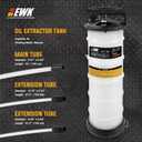 EWK 8L Heavy Duty Manual Oil Extractor Change Pump, Fluid Extractor with Reinforced Tank, Oil Change Pump for Auto Car, Boat, Motorcycle