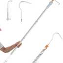 Truck Bed Grabber Tool, Truck Cargo Grabber Reach Retriever Tool 34-70" Thickened Stainless & Sturdy Truck Cargo Retrieval Pole with Two Hooks - Efficient, Easy Use, Portable - For Pickups, Cargo