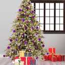 3 x Emopeak 24Pcs Christmas Balls Ornaments for Xmas Christmas Tree - 4 Style Shatterproof Christmas Tree Decorations Hanging Ball for Holiday Wedding Party Decoration (Purple, 1.3"/3.2CM)