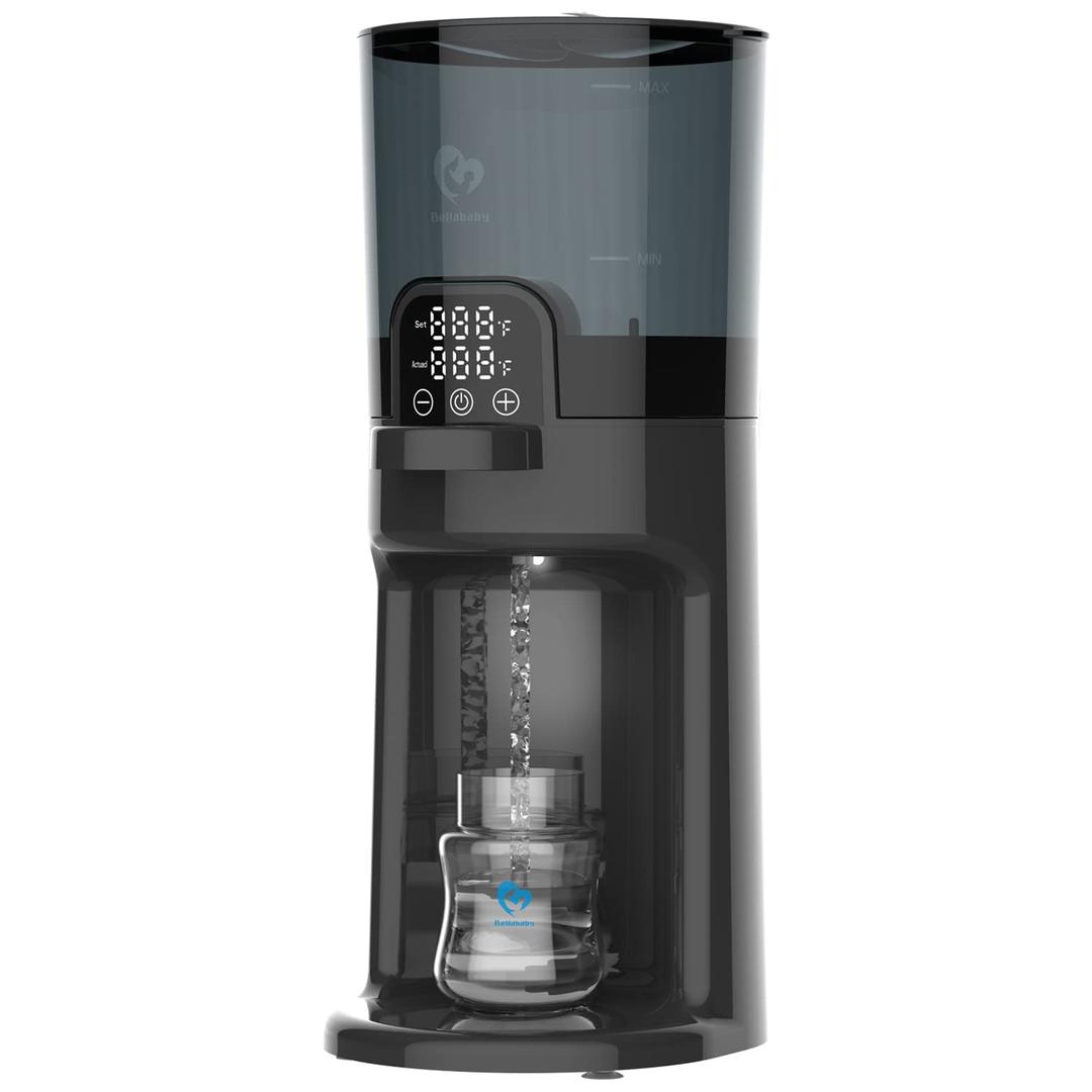Bellababy Instant Baby Bottle Warmer,Warm Water Dispenser for Making Formula Bottle Instantly,Detachable Container Easy Cleaning,24/7 Keep Warm, Adjustable Temperature(Dark,110V Only) (Black)