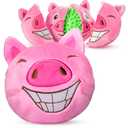 Dog Toys for Aggressive Chewers (3in1) - Squeaky Toys Interactive for Medium Dogs, Large & Small Breeds - Puppy Teething Chew Toy - Juguetes Perros - Pig (Pink)
