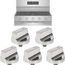 W11517334 Gas Range Stove Knobs Replacement for Whirl-Pool Stove Parts WEG745H0FS0 WEG745H0FS1 WEG515S0FS0 for Whirl-Pool Gas Range Parts Burner Control Knobs Stove Top Knobs 5 Pcs