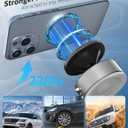 2 x 360 Rotatable Vacuum Magnetic Phone Holder for Car, One-Hand Operation Suction Phone Mount, Strong Magnetic Car Phone Stand for iPhone, All Smartphones (Gym/Airplane/Gym/Desktop/Any Surface)