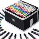 168 Colors Alcohol Markers - Dual Tip Permanent Art Markers Set for Coloring Drawing Painting, Fine and Chisel Tip Alcohol Based Pens with Carrying Case for Adult Artists