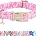 Faygarsle Cute Pink Bow Pattern Dog Collar for Summer Spring DesignSmall Medium Large Dogs M