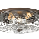 LALUZ Semi Flush Mount Ceiling Light, Modern Black 4-Light Ceiling Light Fixture with Seeded Glass for Bedroom, Hallway, Kitchen, Dining & Living Room, Stairway, and Bathroom
