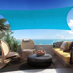 8' x 10' Turquoise Rectangle Sun Shade Sail Canopy Durable Fabric UV Block Awning, We Make Custom Sizes