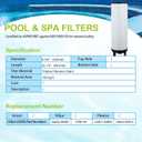 S7M120 System 3 Inner Pool Filter Compatible with 25021-0200S & 25022-0201S, Replacement for Sta-Rite System 3, SR300 Pool Filter Cartridge, 100 Sq.Ft. Filtration Area