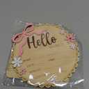 Hello World Wooden Baby Birth Announcement Sign, Pink Floral Newborn Name Date Time Weight Length Board, Baby Girl Nursery Decor Photo Prop Keepsake (Light Pink + Mouve)