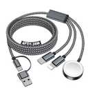 Travel Essentials for Apple Watch Charger, iPhone Charger, Type C/ Lightning/ Magnetic Fast Charging Cable [Portable] Compatible with iWatch Series Ultra/ 11/ 10/ 9/ SE/ 7, iPhone 17-11-[1.2M] Black