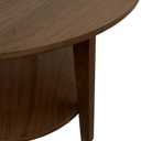 2-Tier Round Coffee Table Wood Nesting Side Table (Walnut, 28x28x18)