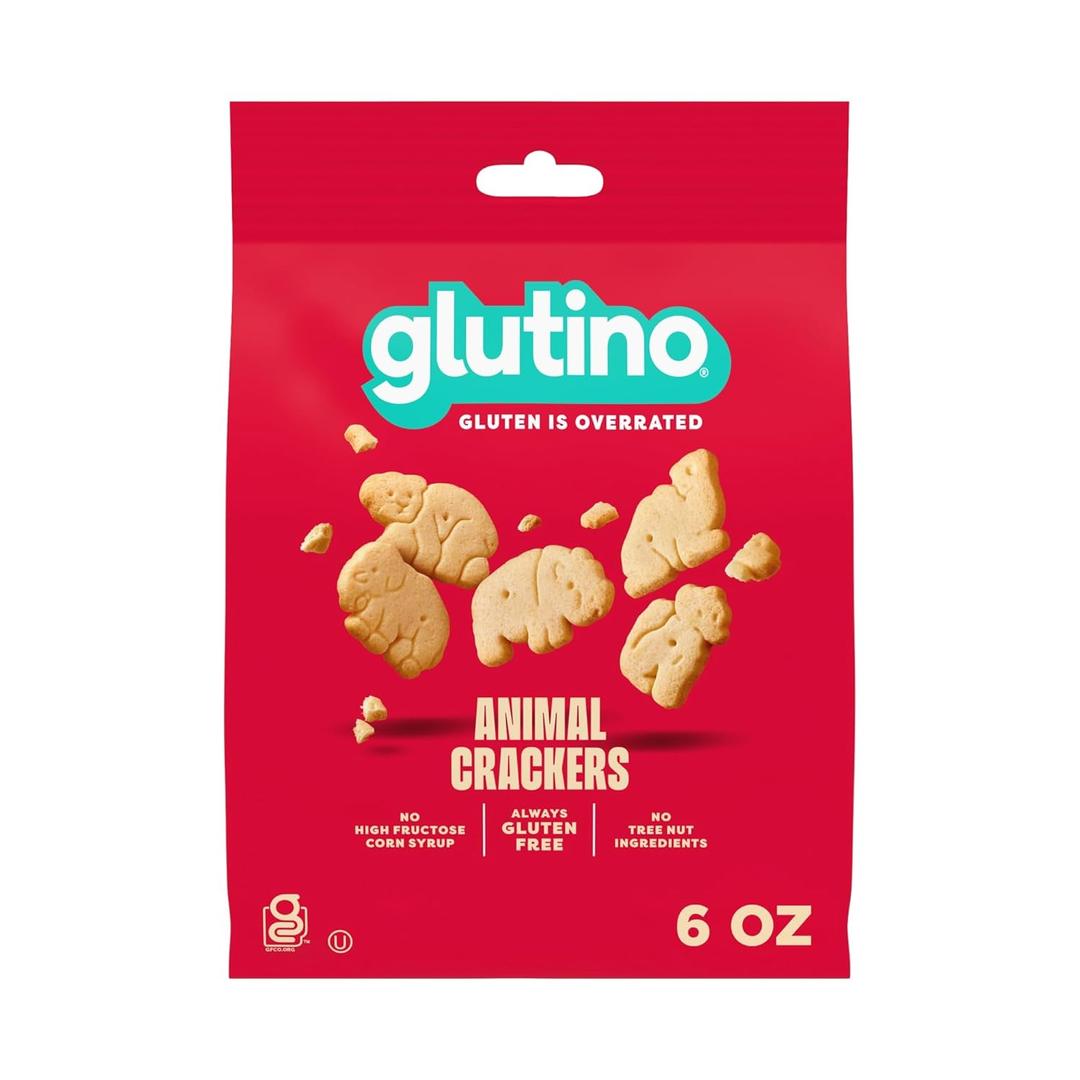 Glutino Gluten Free Animal Crackers, Crunchy and Sweet, Original Flavor, 6 oz (6 Ounce (Pack of 1)), BB Date 01/16/2026