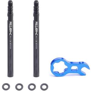 PacPack of 2 pcs Bike Bicycle Tubeless Presta Valve Extender Extension with Core Wrench, 45mm 80mm (integrated-80mm)