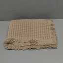 IM HOME Waffle Bath Mat Khaki 24"x17", Boho Woven Modern Bath Mat Rugs, Absorbent Non Slip Bathroom Rugs, Soft Washable Bath Rugs with Tassels for Bathroom, Bedroom, Kitchen, Shower, Tub