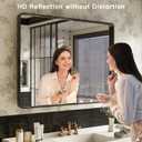 ISKM Black Bathroom Mirror for Wall 40" x 36" Matte Black Framed Vanity Mirror, Shatter-Proof, Tempered Glass, Rounded Rectangle Mirror(Horizontal/Vertical)