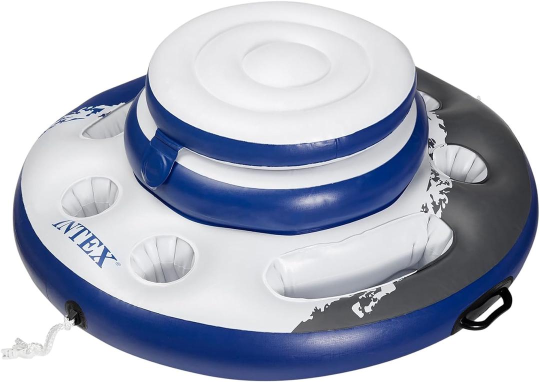 INTEX 56822EP Mega Chill Inflatable Cooler: Removable Ice Chest  5 Built-in Cup Holders  2 Durable Handles  Easy-To-Use Connectors  River Run Compatability