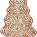 Braxio Gingerbread Christmas Tree Collectible Figurines - Village Gingerbread Fantastic Sequins Christmas Tree Tabletop Decoration 5.5x2.25x10 Inch