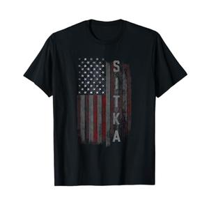 Sitka Family American Flag T-Shirt ,3PCS, Dark Grey 2XL, Blue XL, Grey L