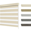 Custom Zebra Blinds for Windows,Blackout,Light Control,Easy to Install, UV Protection,Blinds for Indoor,for Office and Home,Roller Shades,Beige, Size 22" × 72"