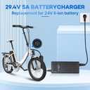 29.4V 5A Lithium Battery Charger 3-Pin XLR Connector for 24v/25.2v Li-ion Battery Pack24V Power Charger Adapter with Display Screen Fast Charging, Built-in Fan for Cooling