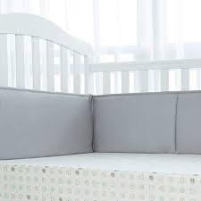 TILLYOU Microfiber Crib Bumper Gray