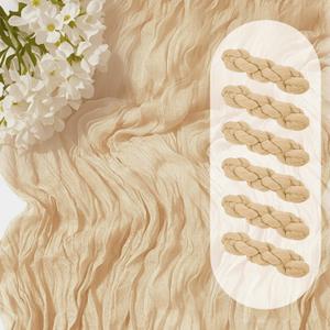 6 Pack Beige Cheesecloth Table Runners 13FT Boho Gauze Cheese Cloth Cream Table Runner 35 x 160 Inch Long Rustic Sheer Runner for Wedding Bridal Baby Shower Birthday Party Table Decorations
