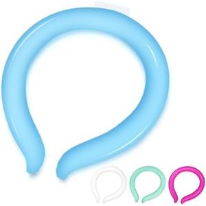 Neck Cooling Tube - Reusable Ice Ring Cooler Collar for Body in Hot Weather | Wearable 18℃/64℉ Frozen Cooling Wraps Gel Pack for Outdoor Workers & Sports, Summer Heat & Flashes （2Pcs-Blue）