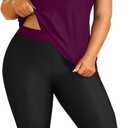 Yonique 3 Piece Plus Size Swimsuits for Women Tankini Tops with Sports Bra and Swim Capris Athletic Bathing Suits (Purple Floral)