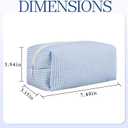 Makeup Bag Travel Cosmetic Bag for Women Cute Seersucker Cosmetic Pouch Small Preppy Makeup Purse Brushes Storage Organizer