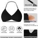 Comper 2 Piece Workout Sets for Women Halter Strappy Sports Bra with Seamless Ribbed Gym Yoga shorts Outfits (Black, M)